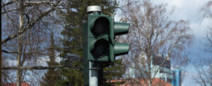 A broken traffic light